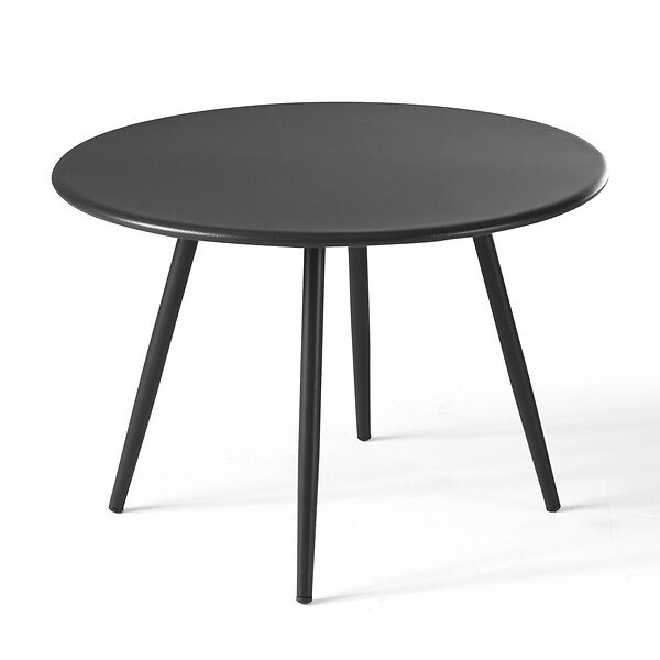 OVIALA - Lot de 2 tables basses de jardin en acier anthracite - Palavas - large