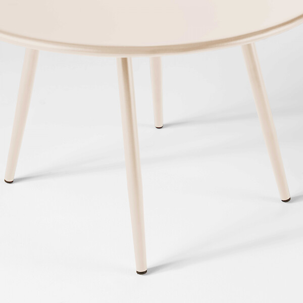 OVIALA - Lot de 2 tables basses de jardin en acier ivoire 50 cm - Palavas - large