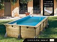 UBBINK - Kit piscine bois Ubbink Azura 5,05 x 3,50 x 1,26 m - Liner beige + Kit margelles - vignette