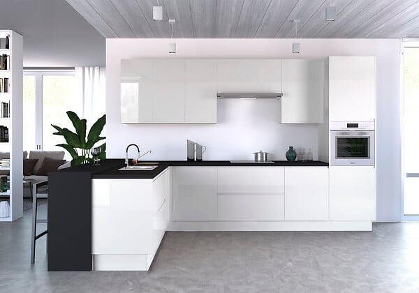GRUPOALVIC - Joue de finition cuisine Veran - H42xL31cm - Blanc - large