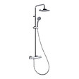 THERMADOR - MIZU Système douche thermostatique NF chromé pomme de douche ronde 200 mm et pommeau - THERMADOR - MIZ27 - vignette