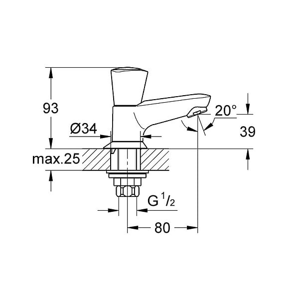GROHE - Grohe Costa S Robinet 1/2"", chromé (20405001) - large