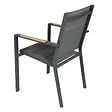 OVIALA - Lot de 2 chaises de jardin en aluminium et textilène gris - Ciotat - vignette