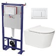 SWISS AQUA TECHNOLOGIES - Swiss Aqua Technologies Pack WC bâti-autoportant + WC SAT sans bride fixations invisibles + Abattant softclose + Plaque blanche (SMART-Brevis-M270) - vignette