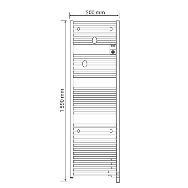 ATLANTIC - Sèche-serviettes Atlantic Doris - 750W - WI-FI - Blanc carat - large