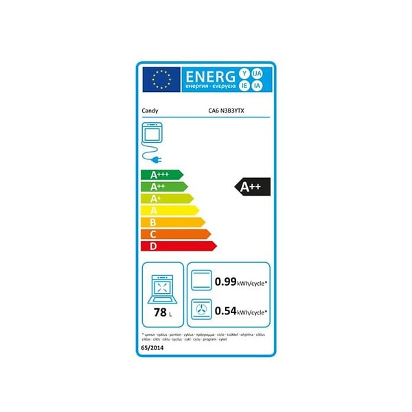 CANDY - four intégrable multifonction 78l 60cm pyrolyse - CA6N3B3YTX - large