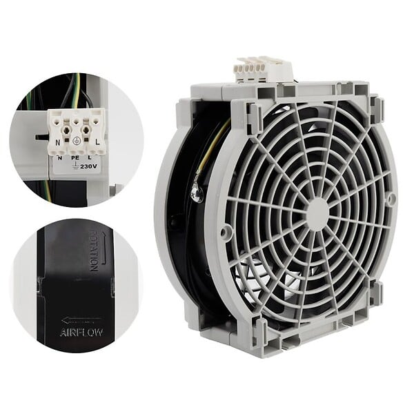 LETTEL - Grille 250x250 avec ventilateur 230V et filtre pour armoire électrique - LETTEL - GTA-223-VFF-230 - large