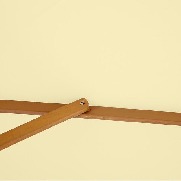 OUTSUNNY - Outsunny Parasol droit hexagonal grande taille de jardin Ø 2,5 x 2,3H m bois de bambou crème - large