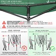 VOUNOT - Tonnelle de jardin renforcée 3x3m pliable avec 4 parois et sac de transport a roulette verte - vignette