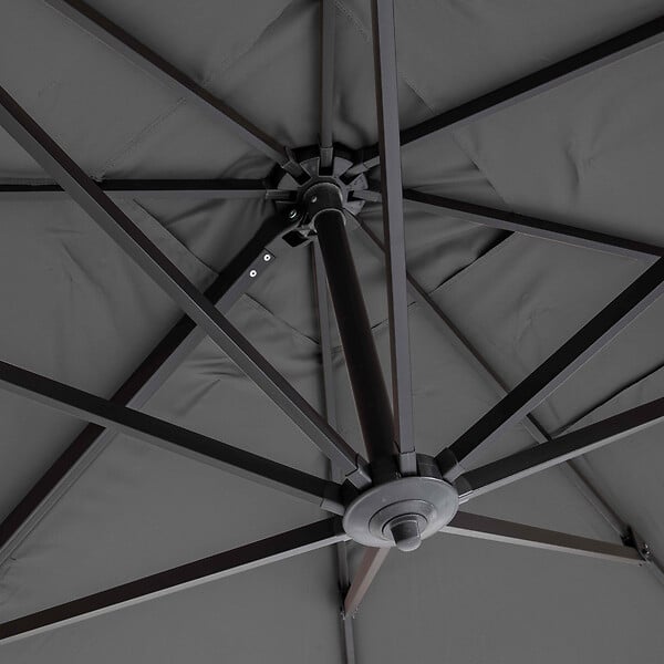 OVIALA - Parasol déporté inclinable et rotatif 4x3m aluminium gris anthracite - Caserta - large