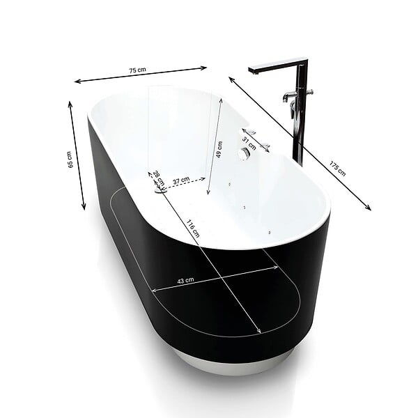 SPALINA - Baignoire Balnéo Ukio Bulle 175 x75 x65 cm, by SPALINA - large