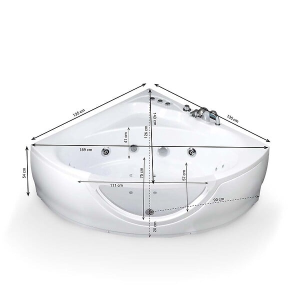 SPALINA - Baignoire Balnéo Tasmanie white Jets 135 x135 x54 cm, by SPALINA - large