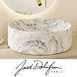 JACOB DELAFON - Vasque ronde à poser Vox marbre blanc sculptural + bonde - vignette