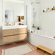 JACOB DELAFON - Pack baignoire bain douche 170 x 90 Bastille vidage à gauche blanc mat + tablier en angle + pare-bain chromé - vignette