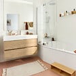 JACOB DELAFON - Baignoire bain douche 170 x 90 Bastille vidage à gauche blanc brillant + tablier en angle + pare-bain chromé - vignette