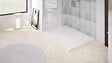 ONDEE - Receveur de douche  NOLA 3 - 80x120x3 - Résine - Marbre blanc - Bonde - Découpable - vignette