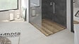 ONDEE - Receveur de douche  NOLA 3 - 90x100x3cm - Résine - Noyer - Bonde - Découpable - vignette