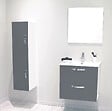 ONDEE - 2 Façades de tiroir MIXY - pour meuble de salle de bain - 60cm - Gris - Laqué - vignette