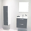 ONDEE - 2 Façades de tiroir MIXY - pour meuble de salle de bain - 80cm - Gris - Laqué - vignette