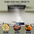 CIARRA - Hotte Tiroir 60cm 580m3/h tactile Recyclage ou Evacuation CD6909AB - vignette