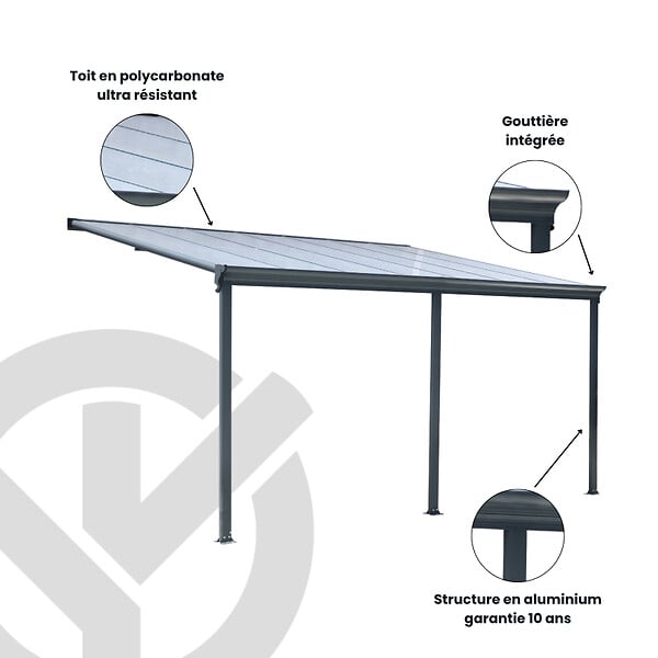 CERLAND - PERGOLA ALU 4,35X3,03X2,78M - large