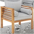 TECTAKE - Fauteuil de jardin Boka, bois lasuré, supporte env. 120 kg marron - vignette
