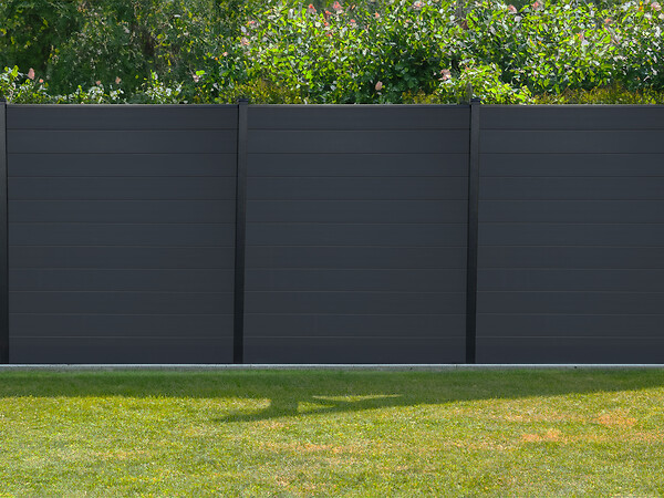 SYLWAY - Lame clôture bois composite, H.16,5 x L.165 cm, noir mat, SYLWAY - large