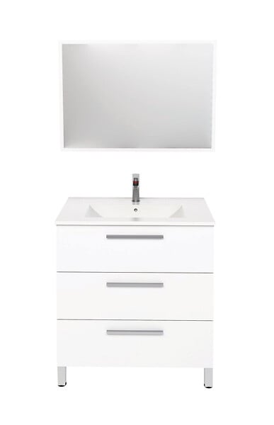 ONDEE - Meuble de salle de bain à poser PALLAS - 80cm - Blanc - Mélaminé - large