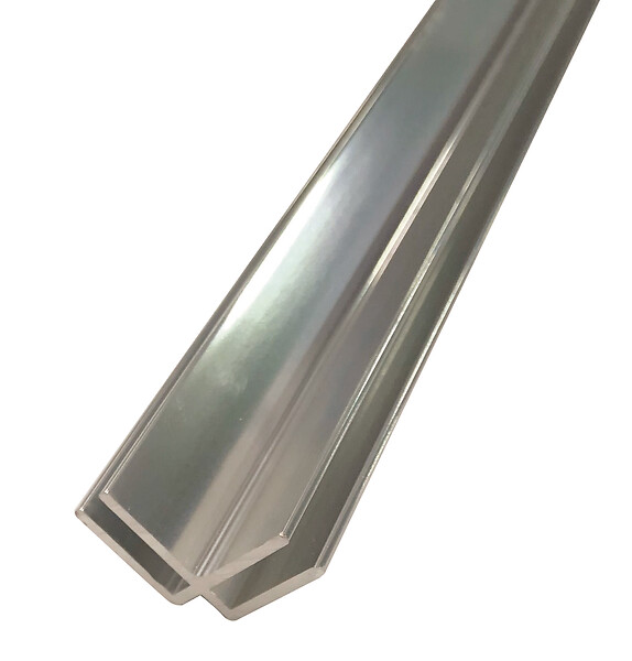 ONDEE - Profilé d'angle panneaux muraux - Hauteur 2,55 m - Finition chromé brillant - large