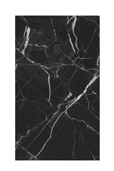 ONDEE - Receveur de douche  NOLA 3 - 90x120x3 - Résine - Marbre noir - Bonde - Découpable - large