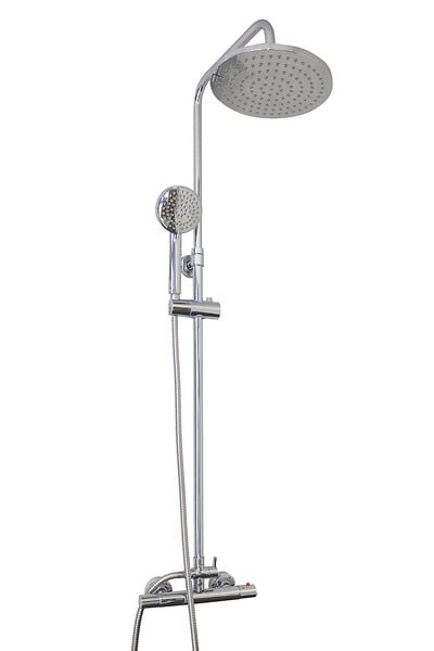 ONDEE - Kit barre de douche avec mitigeur COME - H120,5xL34cm - Finition chromé - large