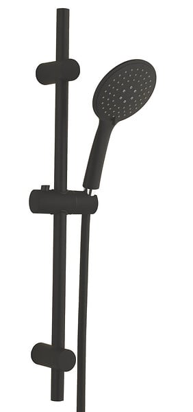 ONDEE - Kit barre de douche à douchette sans mitigeur SILKY - H65cm - Finition noir mat - large