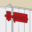 AFBAT - Verrou box a visser + gâche d14mm zingue blanc - vignette