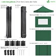 VOUNOT - Tonnelle de jardin renforcée 3x3m pliable avec 4 parois et sac de transport a roulette verte - vignette