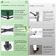 VOUNOT - Tonnelle de jardin renforcée 3x3m pliable avec 4 parois et sac de transport a roulette verte - vignette