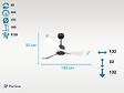 PURLINE - Ventilateur de plafond Réversible  Thermostat Wifi Moteur à courant continu Toits en pente Télécommande Adaptateur 2/3 Lames Hypersilence Mémoire - vignette
