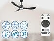 PURLINE - Ventilateur de plafond Réversible  Thermostat Dimmable Wifi Moteur à courant continu Toits en pente Télécommande Lumière à trois tons Hypersilence Mémoire - vignette