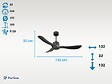 PURLINE - Ventilateur de plafond Réversible  Thermostat Wifi Moteur à courant continu Toits en pente Télécommande Hypersilence Mémoire - vignette