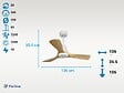PURLINE - Ventilateur de plafond Réversible  Thermostat Dimmable Wifi Moteur à courant continu Toits en pente Télécommande Lumière à trois tons Hypersilence Mémoire - vignette