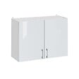 CUISINEANDCIE - Cuisineandcie - Meuble haut de cuisine Eco Blanc Brillant 2 portes L 80 cm - vignette