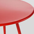 OVIALA - Table basse de jardin ronde en métal rouge 50 cm - Palavas - vignette
