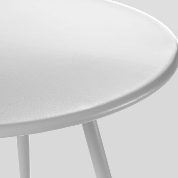 OVIALA - Table basse de jardin ronde en métal blanc 50 cm - Palavas - large