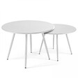 OVIALA - Table basse de jardin ronde en métal blanc 50 cm - Palavas - vignette