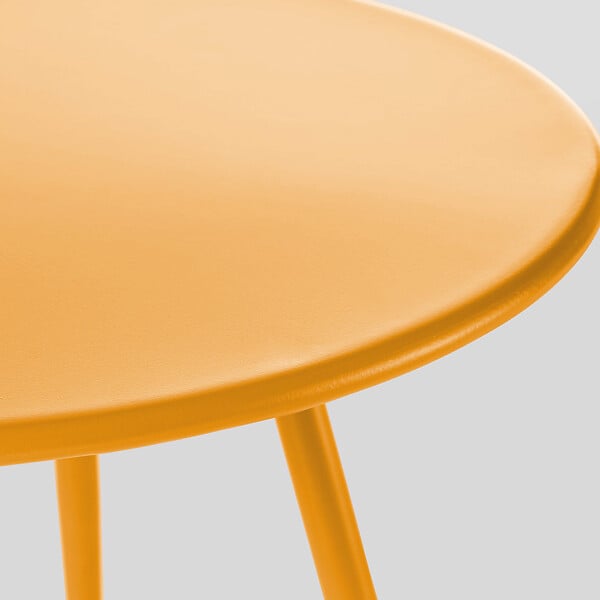 OVIALA - Table basse de jardin ronde en métal jaune 50 cm - Palavas - large