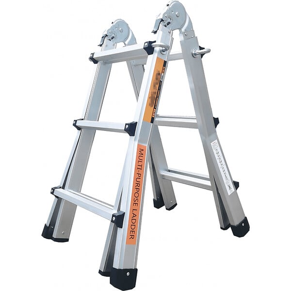 SECURY-T - Échelle articulée et télescopique pliante en aluminium 4x3 marches 2,81m - large