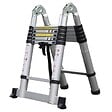 SECURY-T - Echelle/escabeau télescopique double - Aluminium 2x6 marches H 3,8M (1,9+1,9) - vignette