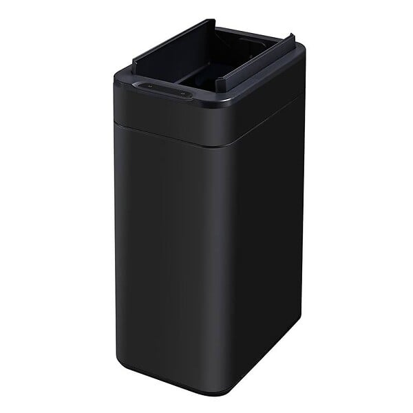 BEYOND BLUE - Poubelle cuisine automatique latérale - Ouverture papillon - Noir mat - 60L - Piles ou batterie - large