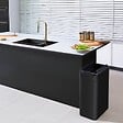 BEYOND BLUE - Poubelle cuisine automatique latérale - Ouverture papillon - Noir mat - 60L - Piles ou batterie - vignette