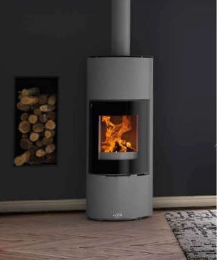GODIN - Poêle bois bûche GODIN Terrasson 8Kw - Gris - 400230 - large