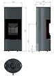 GODIN - Poêle bois bûche GODIN Terrasson 8Kw - Gris - 400230 - vignette
